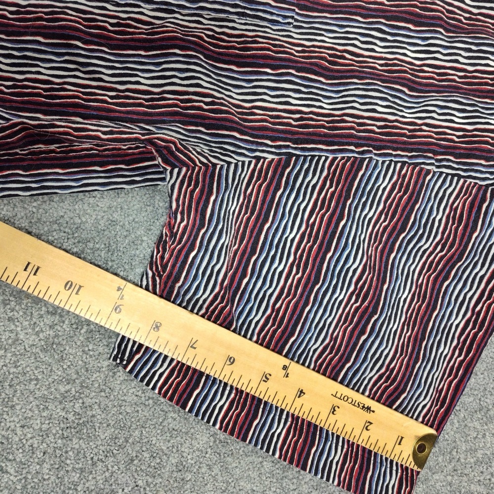 Links Edition Mens Striped Short Sleeve Button Up Shirt XL Cotton Casual - Picture 5 of 7